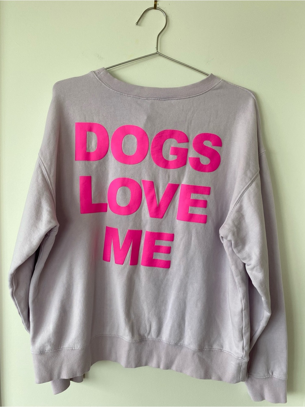 Wildfox Lavender Sweatshirt with Hot Pink LOVE Graphic